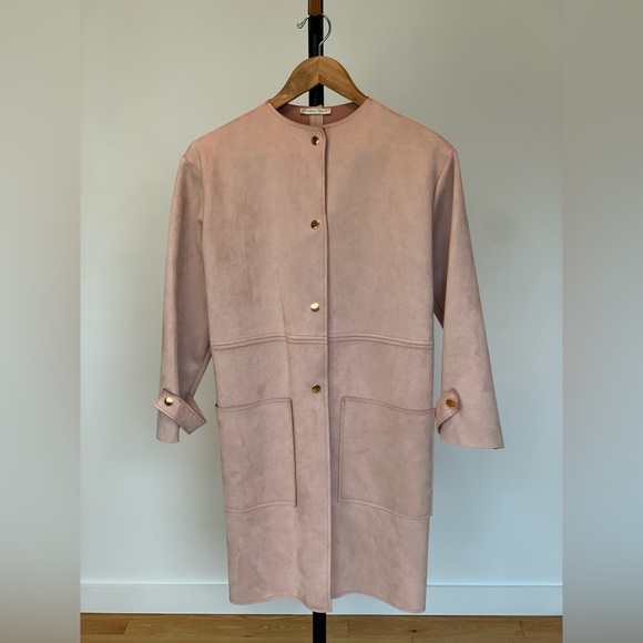 Jackie O. Blush Pink Zara Midi Coat - Picture 3 of 13